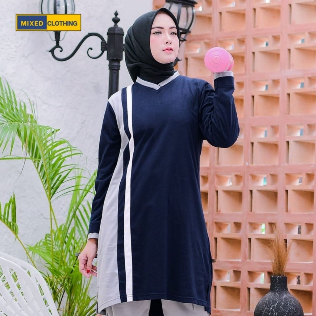 Atasan baju olahraga muslimah tunik wanita-baju kaos olahraga muslim-baju olahraga muslimah tunik wa
