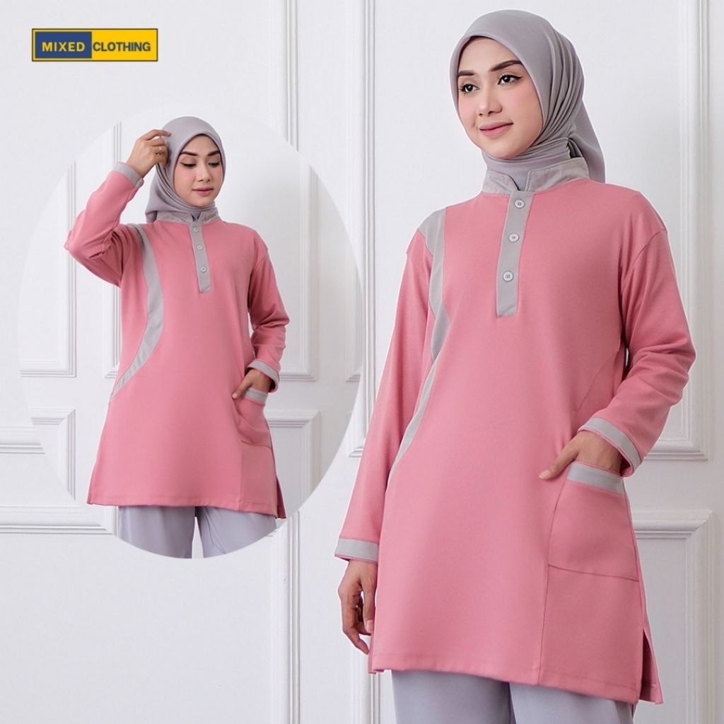 Baju kaos olahraga muslim wanita/atasan olahraga tunik/Baju olahraga muslim/baju olahraga wanita