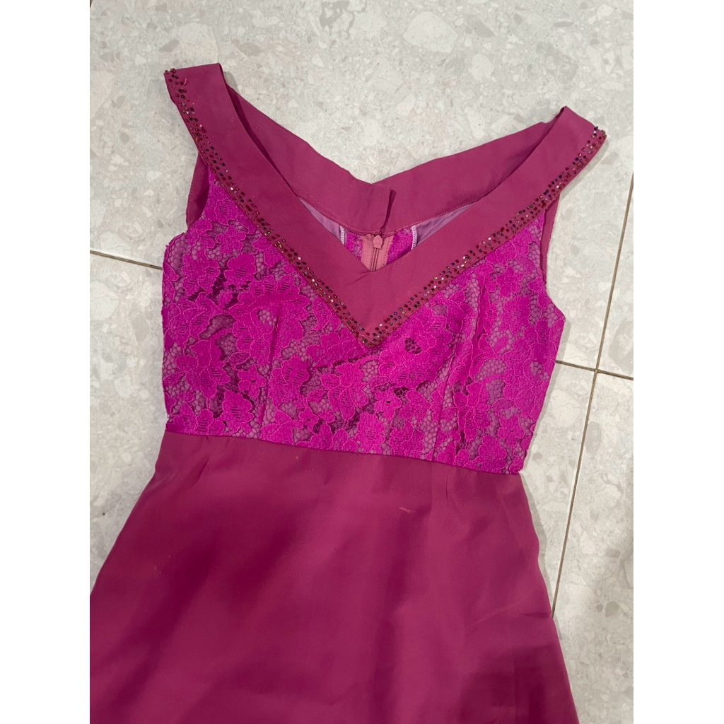 Preloved dres brokat/ dress brokat cantik, preloved dress ukuran XS