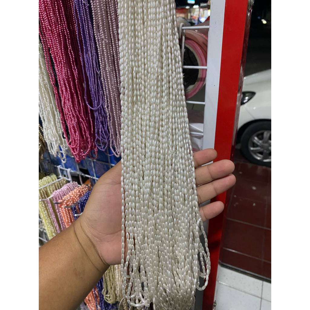 Payet Mutiara Padi Putih 3x6mm / Manik Padi / Mote Beras / Manik Pearl Padi Warna Putih Grade A