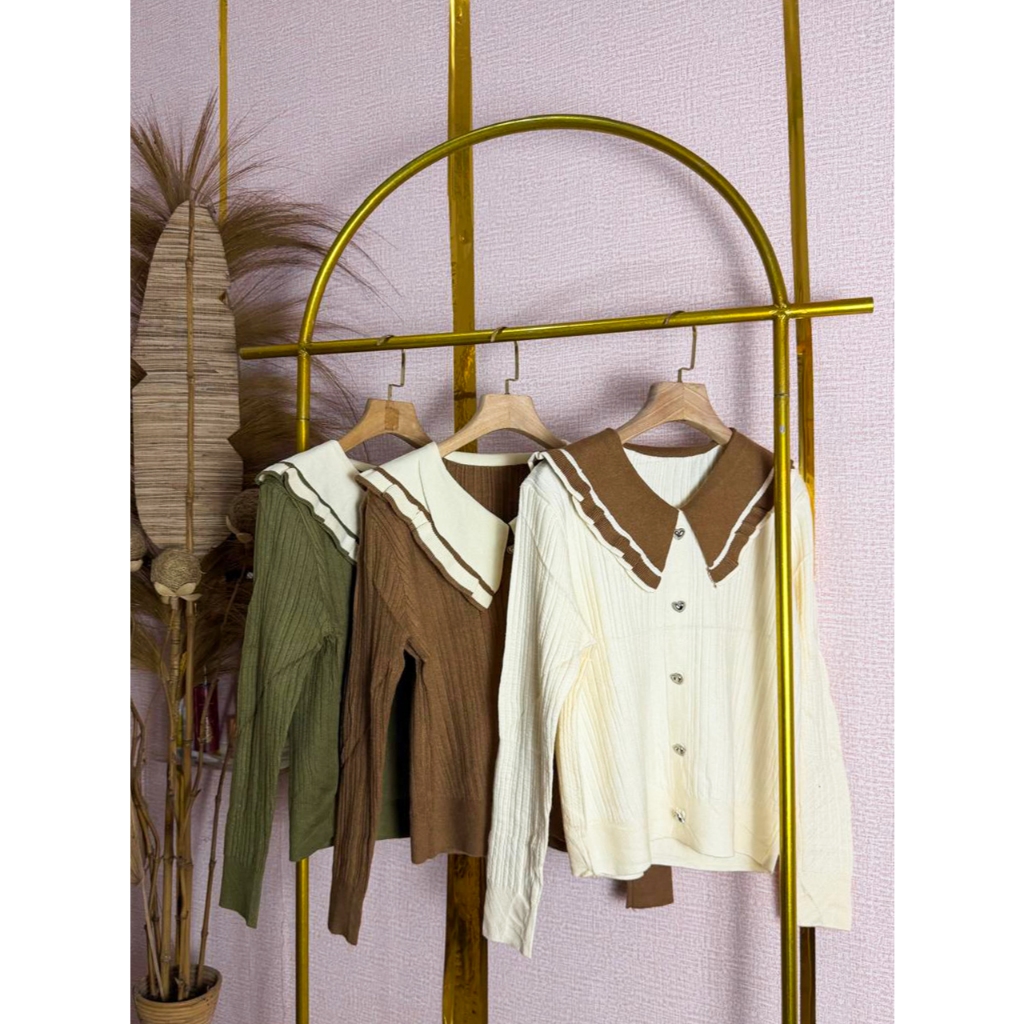 Cardigan Kerah Sailor WANITA PREMIUM IMPORT BKK MOTIF Kerah Sailor