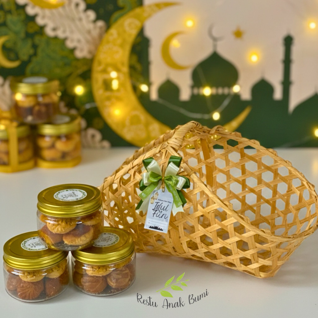 Tas parcel piknik Anyaman Bambu Natural Look | Tas Lebaran | Souvenir Premium