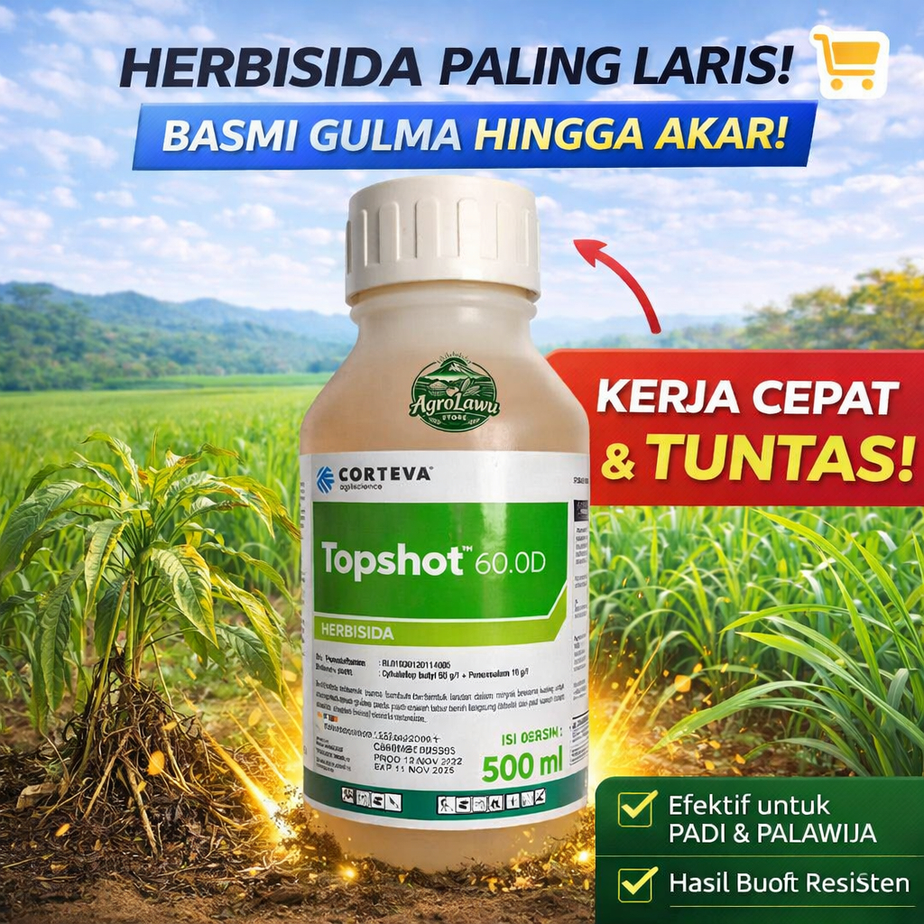 TOPSHOT 60 OD HERBISIDA Pembasmi gulma | TOPSHOT 500ML ORIGINAL