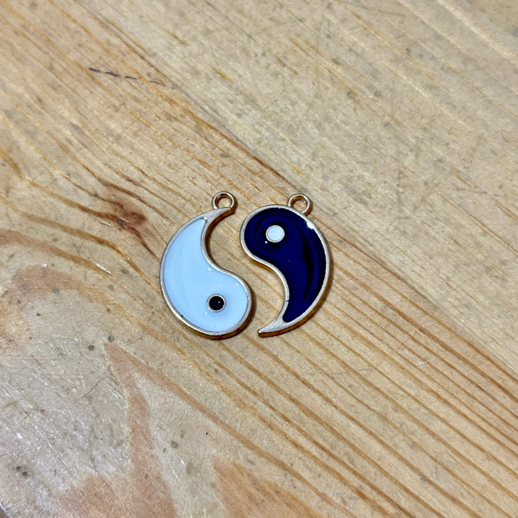 (1 PASANG) Charm Yin Yang | Liontin Yin Yang | Mote Gelang | Mote Kalung | VincCollection