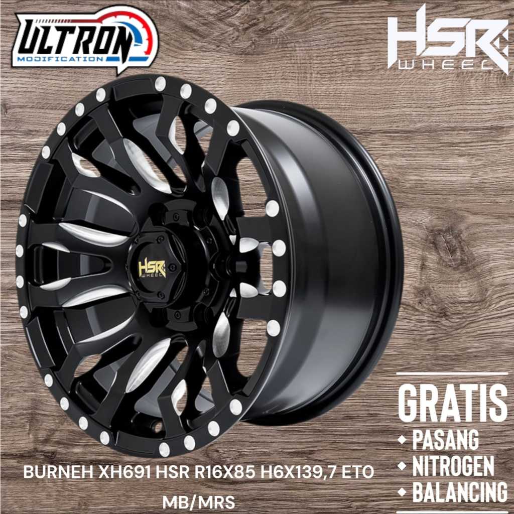 Velg Mobil HSR  BURNEH Ring 16 Lebar 8.5 Baut 6X139 Outside 0