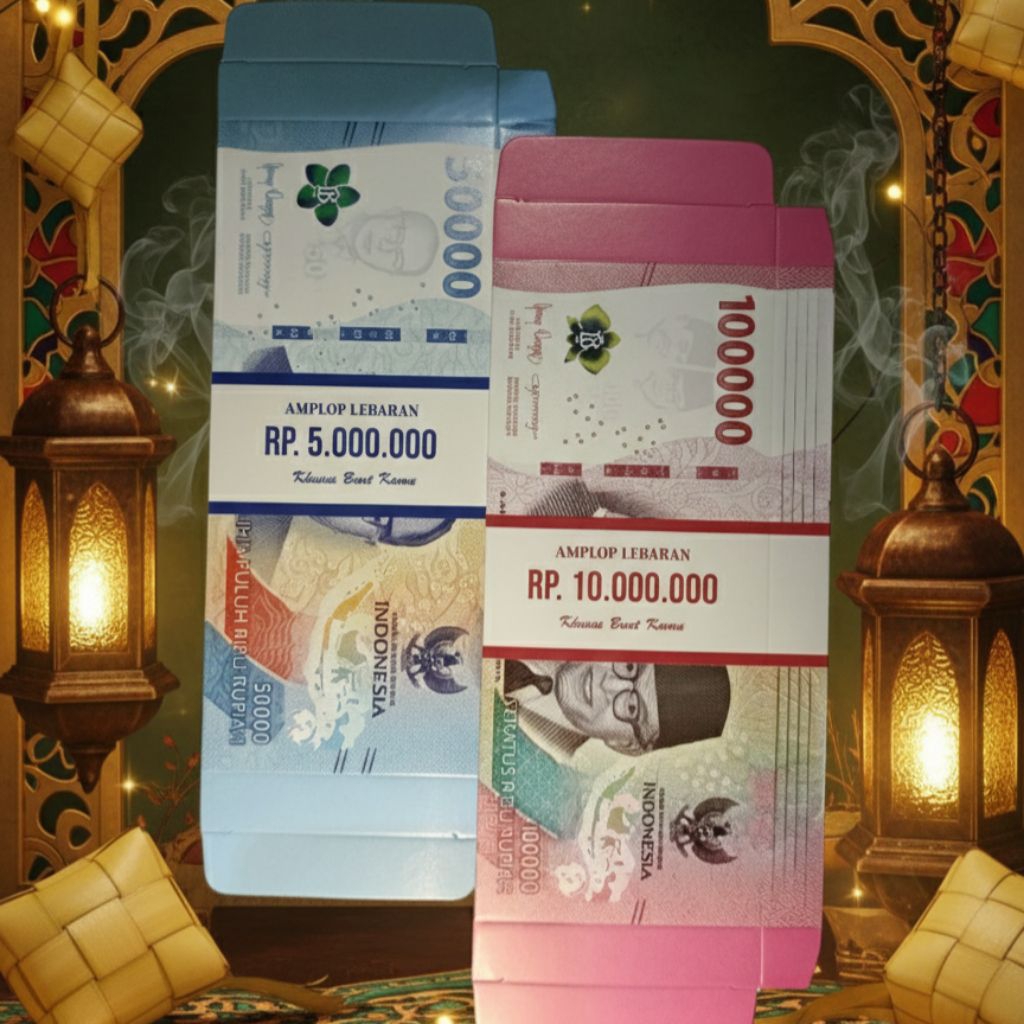 [ isi 6 pcs ] Amplop motif uang / Amplop lebaran motif uang / Amplop lebaran unik / Amplop lebaran l