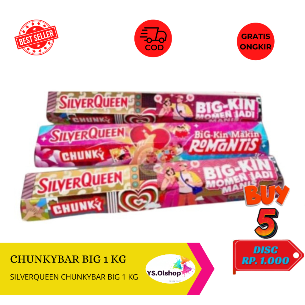 SilverQueen ChunkyBar 1 Kg / 1000 Gram Viral VALENTINE Limited edition coklat Cokelat