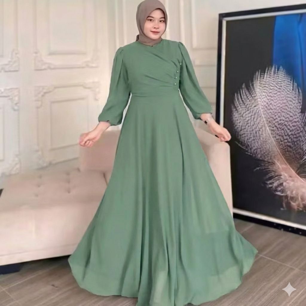 DRESS KONDANGAN MUTIARA /DRESS PESTA/NAOMY DRESS CERUTY BABY DOLL/GAMIS NAOMY JUMBO