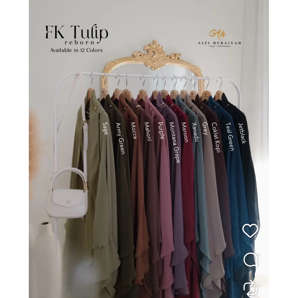preloved french khimar//preloved khimar // hijab sifon tulip by alfi huraiyah tersedia warna  montan