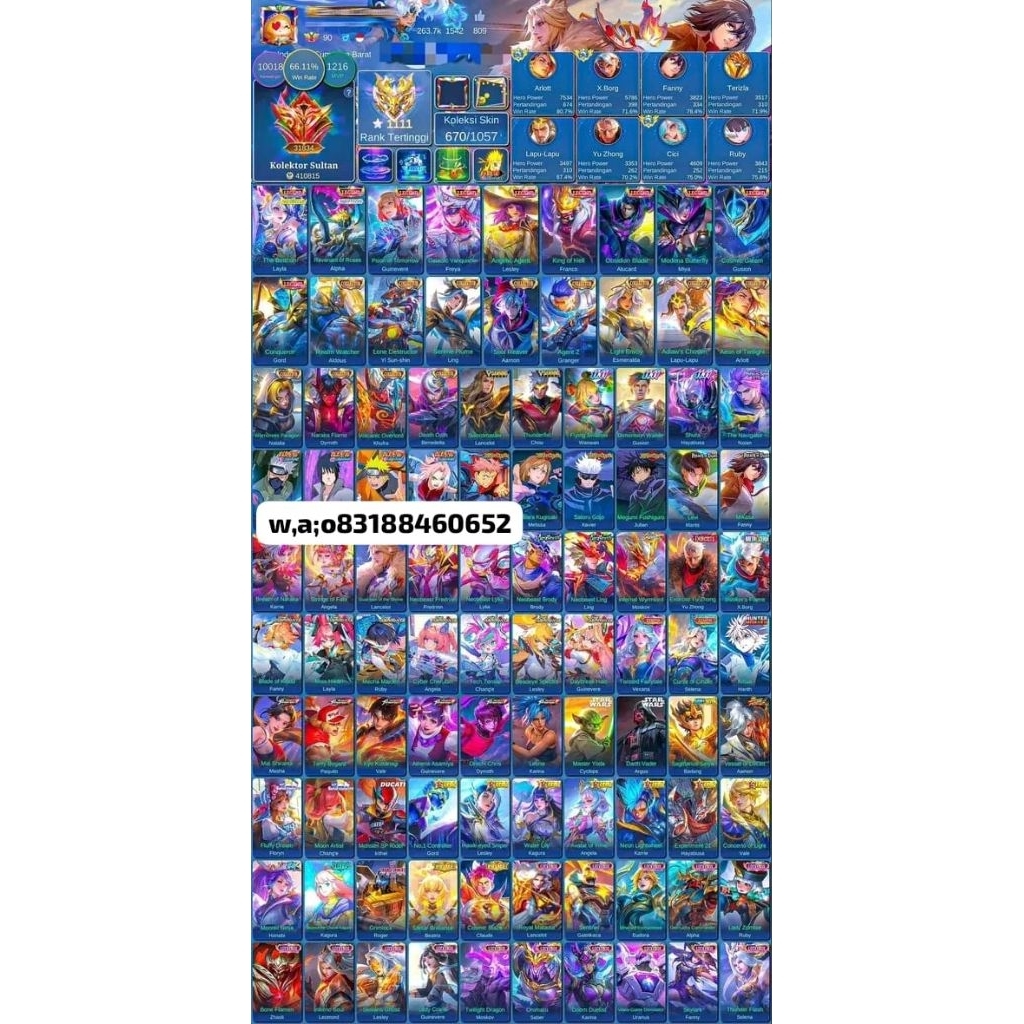Bisa Cod Akun mobile legends sultan terbaru sultan