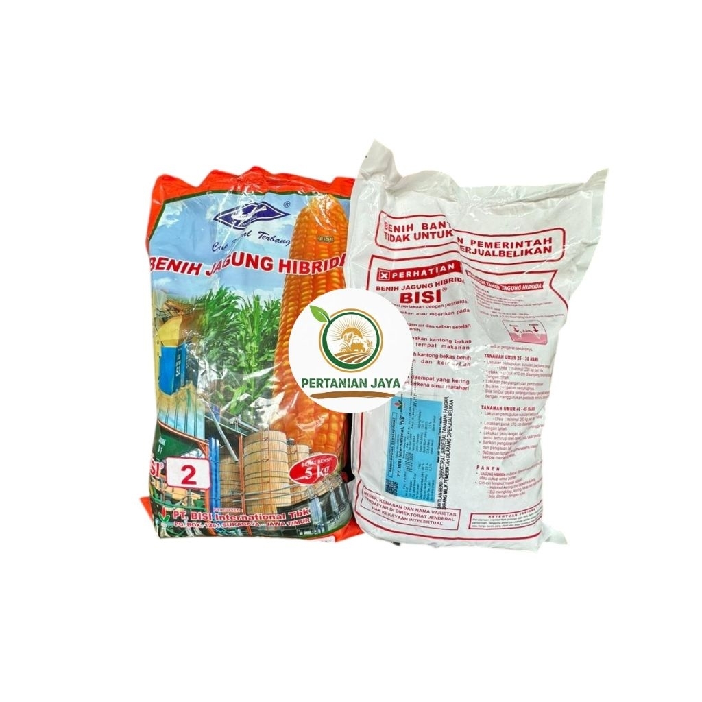 Benih Jagung Hibrida Bisi 2 - 5 kg Bertongkol Ganda, Kualitas Unggul, Kuning