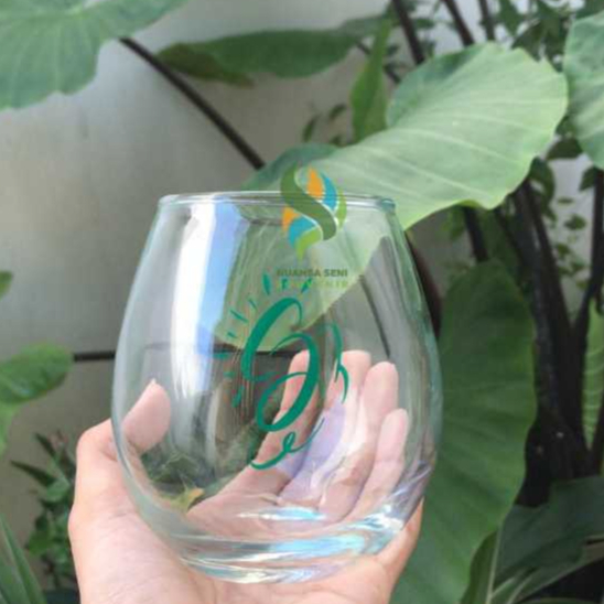 Souvenir Gelas Kaca Tuscany 475 ml Gelas Cantik Wine Anggur Jus Pudding Glass Balon Kaca Sablon