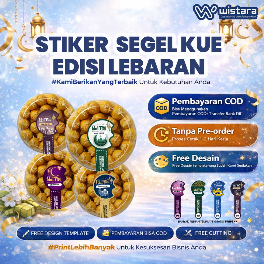 Stiker Segel Toples Kue Kering Lebaran Idul Fitri