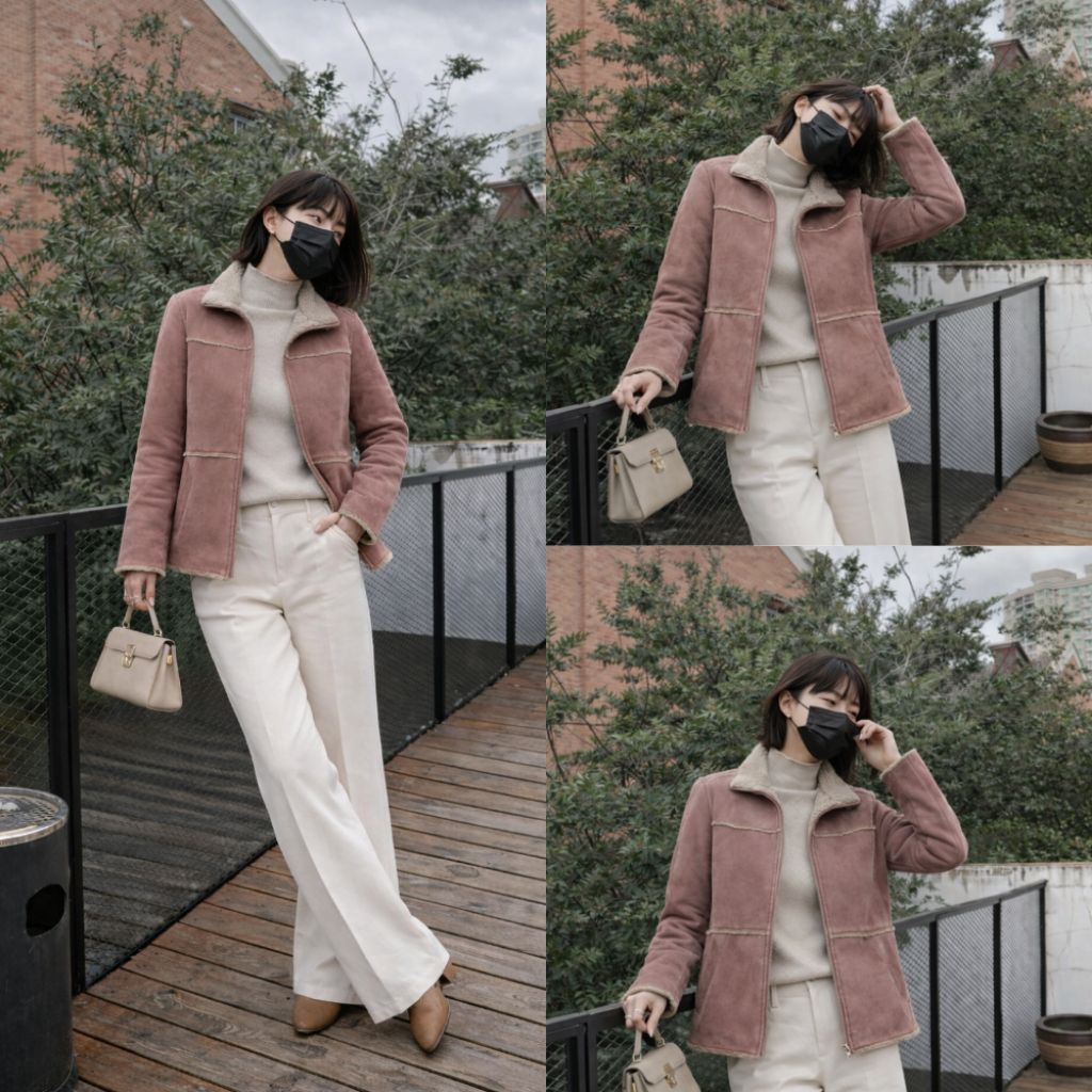 Faux Suede Shearling Jacket - TOMBOY Japan