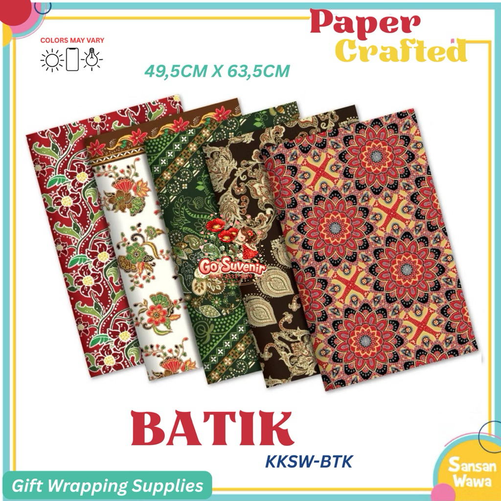 Kertas Kado Batik Premium [5Lembar] Packing Kado Aesthetic Elegan | Bungkus Hampers Parcel Souvenir 