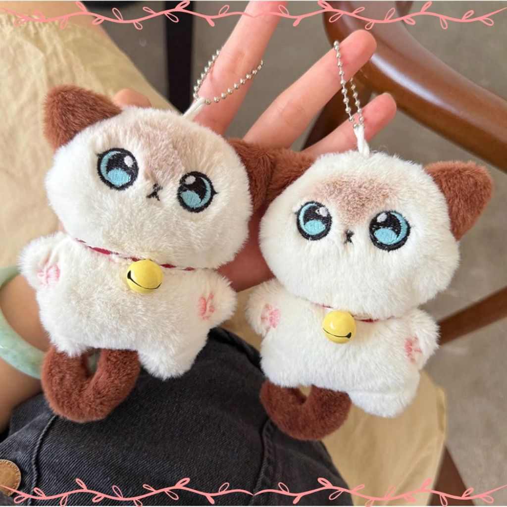 Gantungan Tas Boneka Bunyi Lonceng Kucing Siam Himalaya Gantungan Kunci Bag Charm Ganci Lucu