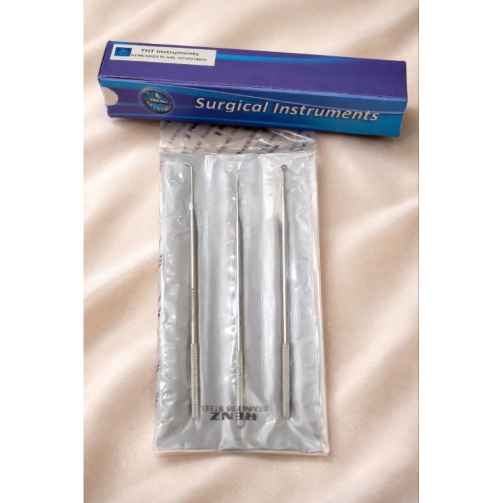 Cerumen Set THT Of 3 Surgical Instruments Set  Renz| Alat Bedah Medis Kit | Instrumen Forensik THT |