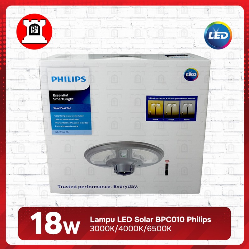 Lampu LED Solar BPC010 Philips LED30 18W Solar Post Top MCT / Lampu Solar