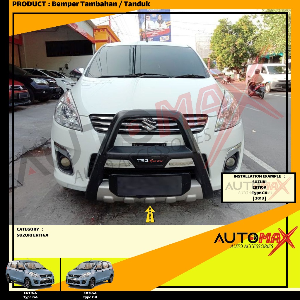 BEMPER DEPAN TAMBAHAN / TANDUK TRD SPORTIVO (MODEL A) ERTIGA 2012 UP