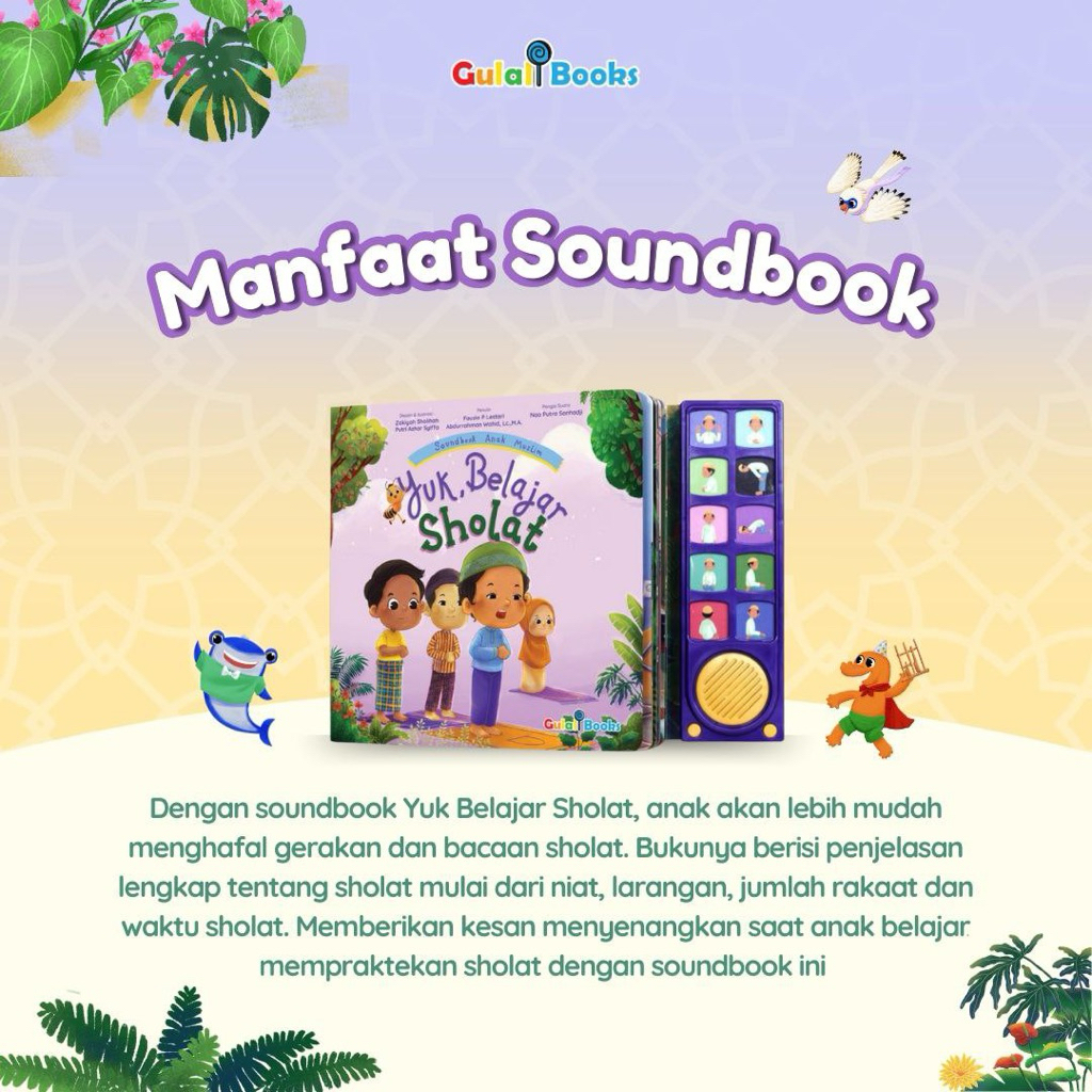 Gulalibooks Soundbook buku bersuara yuk belajar sholat bonus buku belajar wudhu
