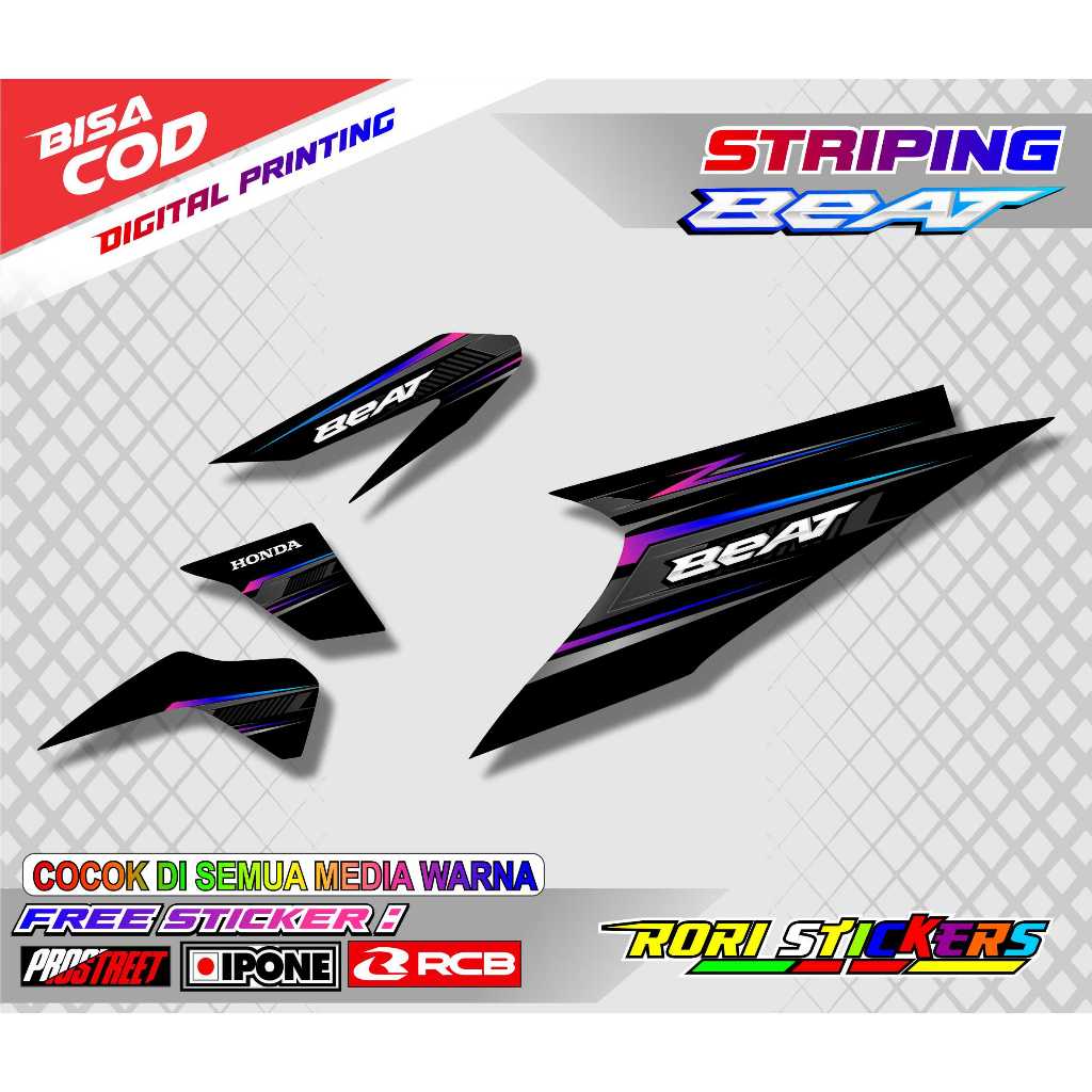 STRIPING VARIASI HONDA BEAT KARBU / STICKER LIST VARIASI MOTOR BEAT KARBU