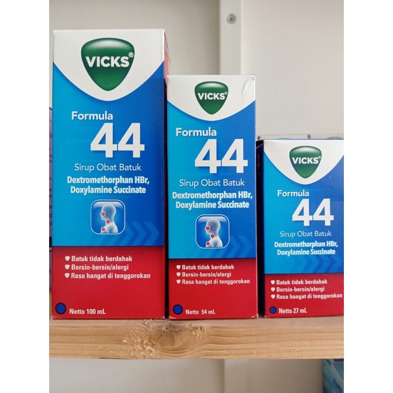 Sirup Obat Batuk Dewasa Vicks Formula 44 27ml - Meredakan Batuk Kering & Bersin