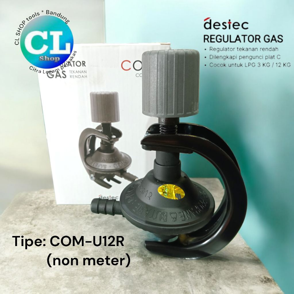 REGULATOR KOMPOR GAS TEKANAN RENDAH jepit putar capit kait anti bocor destec