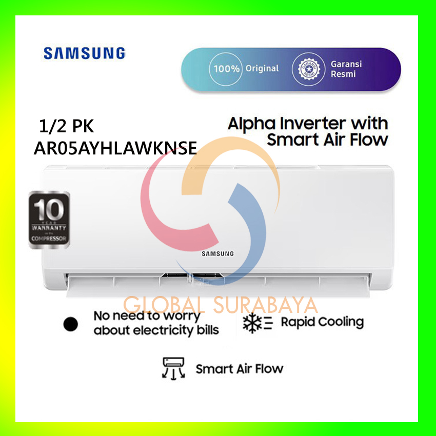 AC SAMSUNG 1/2 PK INVERTER ALPHA AR05AYHLAWKNSE / AR05AYH GARANSI RESMI