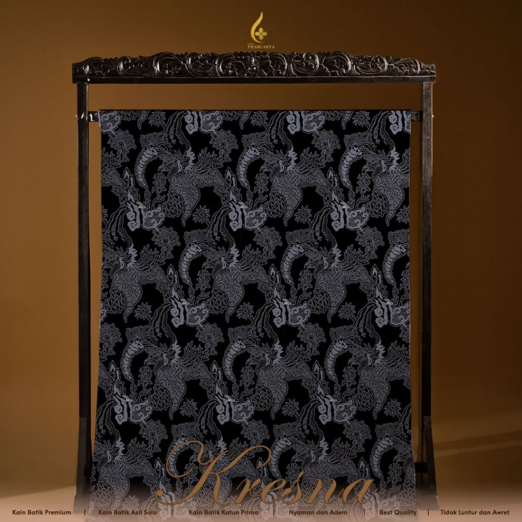 Batik Prabuarta - Kain Batik Solo Modern Premium Kresna Bahan Batik Katun Motif Gelap