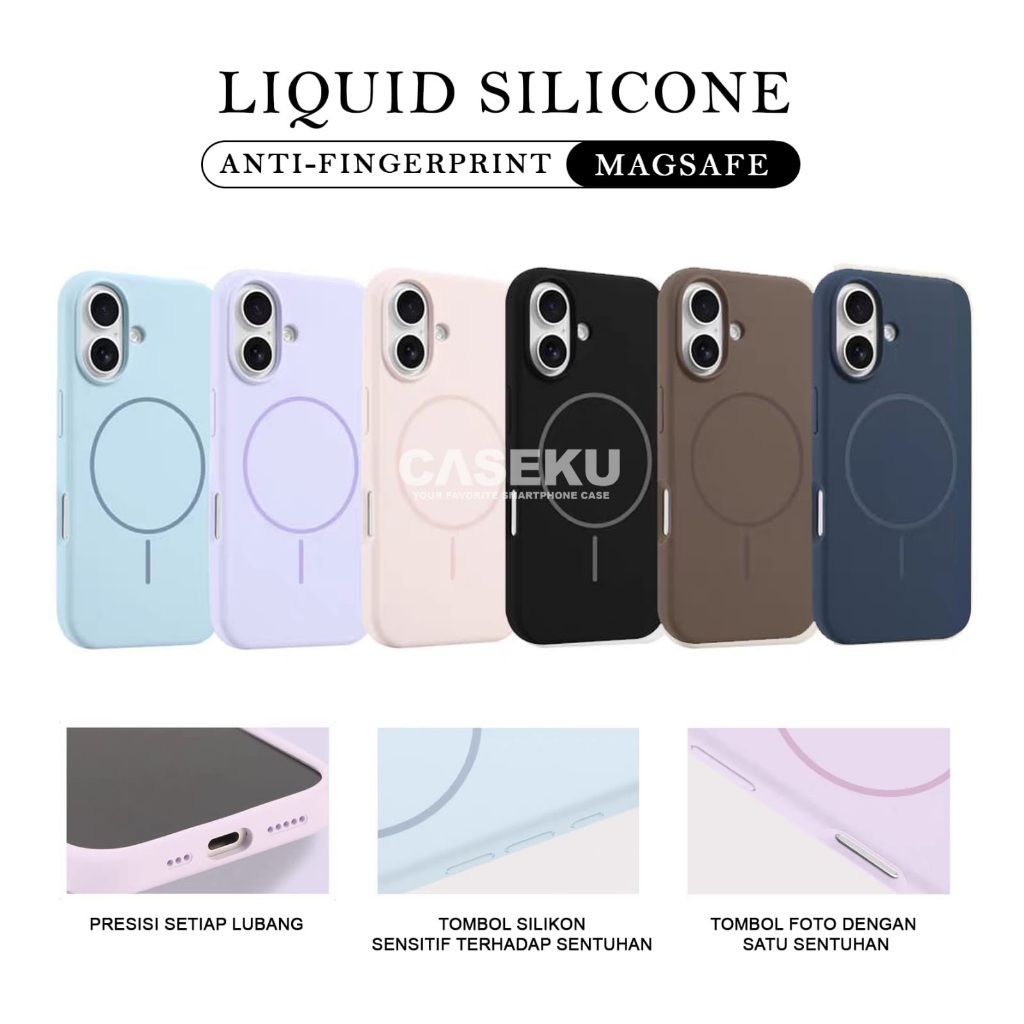 Caseku - Case Magsafe Antinoda Microfiber Bludru Silicone Liquid Magnetic For Iphone 13 Iphone 13 Pr