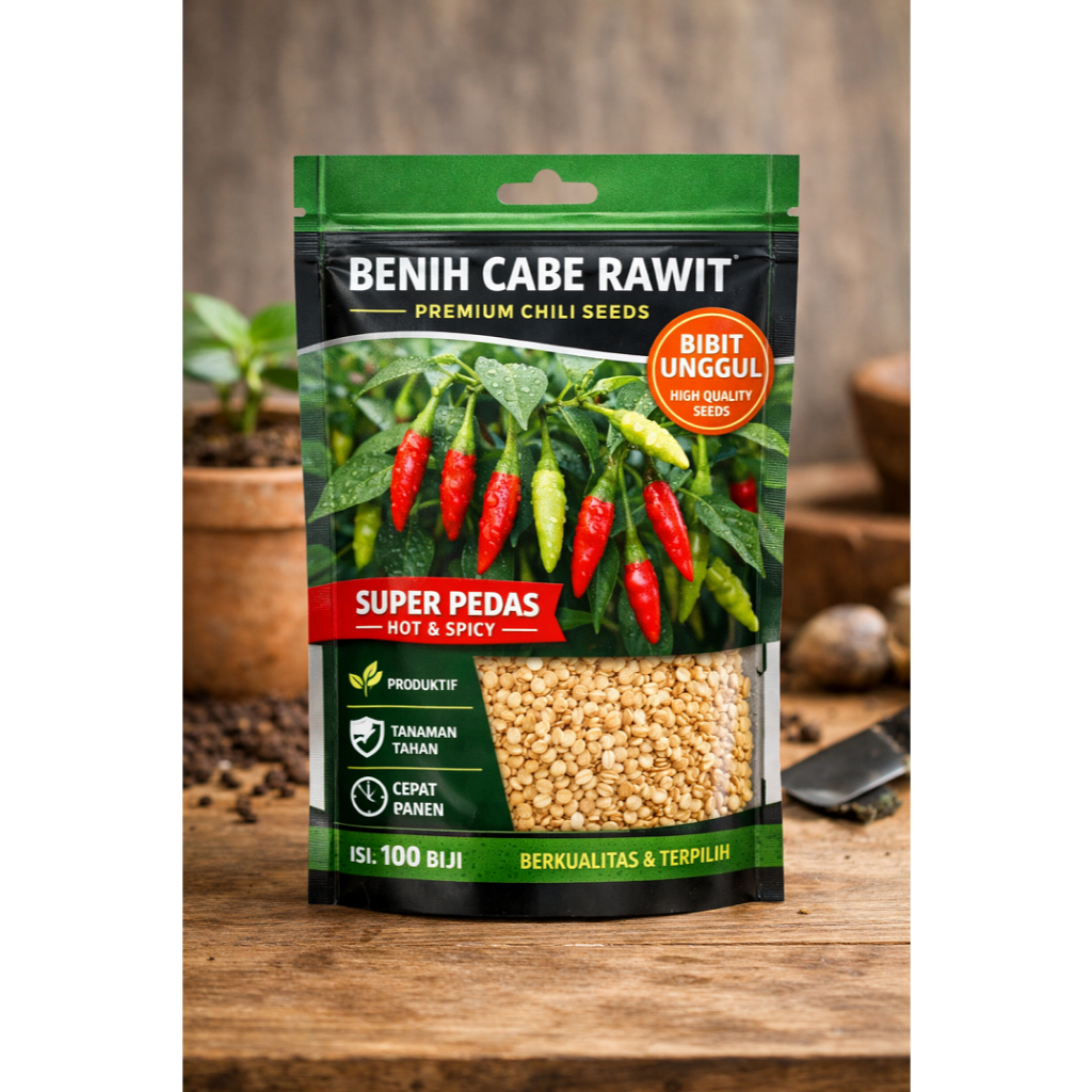 Benih Cabe Merah 100 biji Keriting Unggul Tahan Penyakit Cabe Rawit Siap Tanam