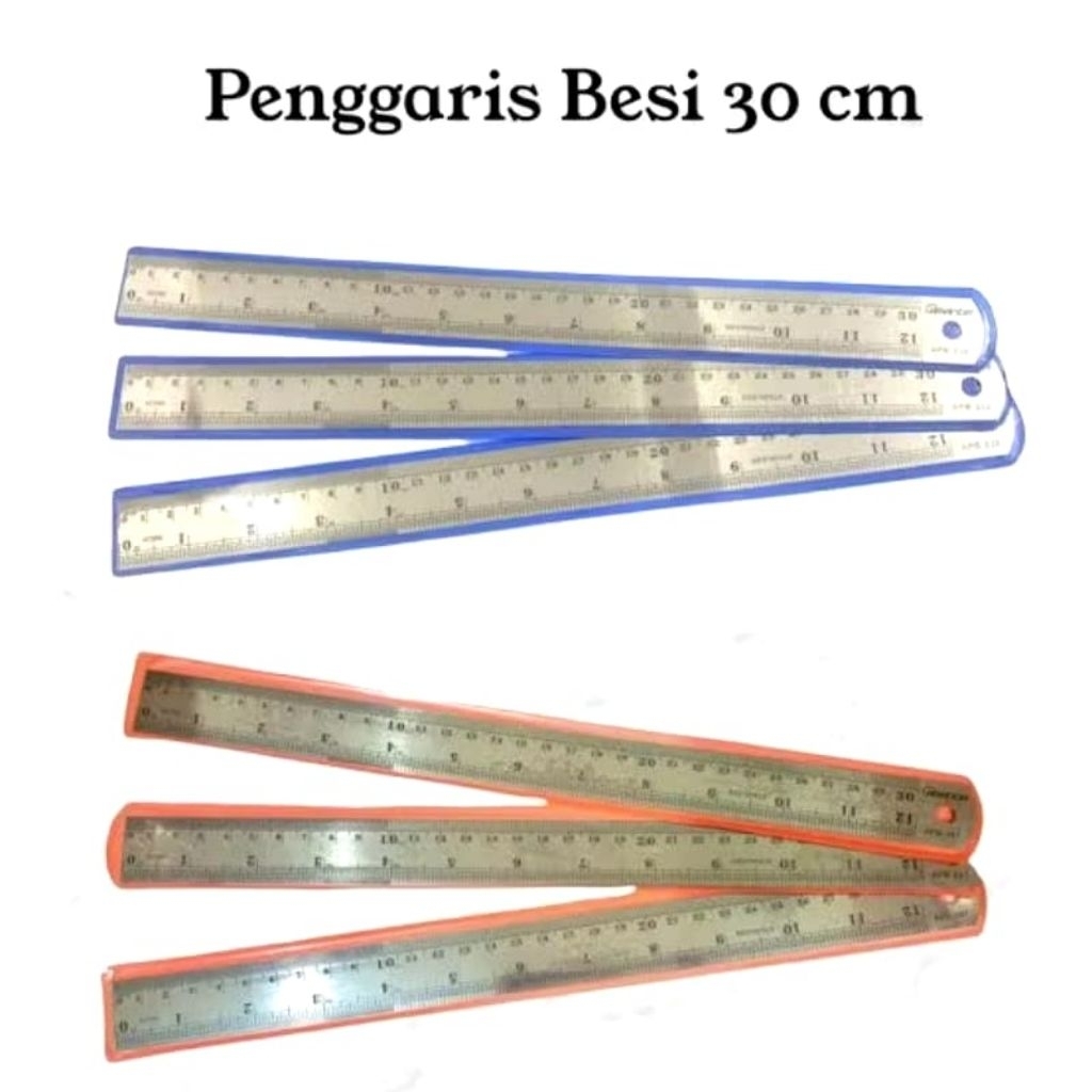[LUSIN]MISTAR BESI 30CM / PENGGARIS BESI 30CM