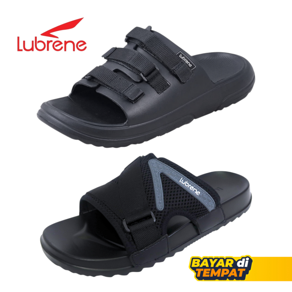 Sandal Slop Slide Pria Hitam Coklat Ringan Phylon Karet - Lubrene Jumbo Vibes 39-44