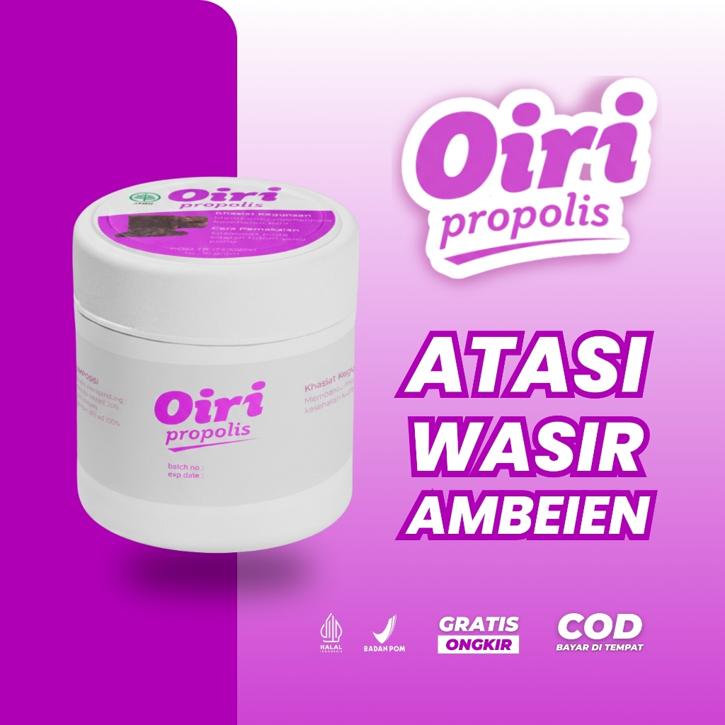 Obat Wasir Salep Wasir Original Oiri Propolis Gel Salep Ambeien Paling Ampuh - Herbal Alami HALAL & 