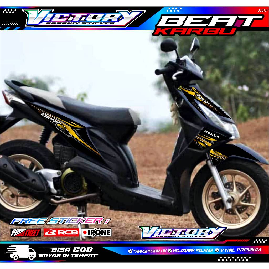 STRIPING VARIASI HONDA BEAT KARBU / STICKER LIST VARIASI MOTOR BEAT KARBU