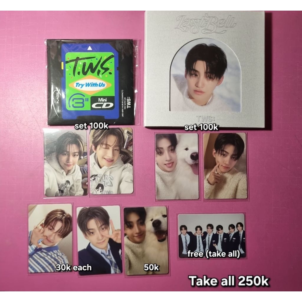 PHOTOCARD JIHOON TWS ALBUM FULLSET UNSEALED COMPACT LAST BELL TRY WITH US WEVERSE JAPAN SAMOYED WVJ 