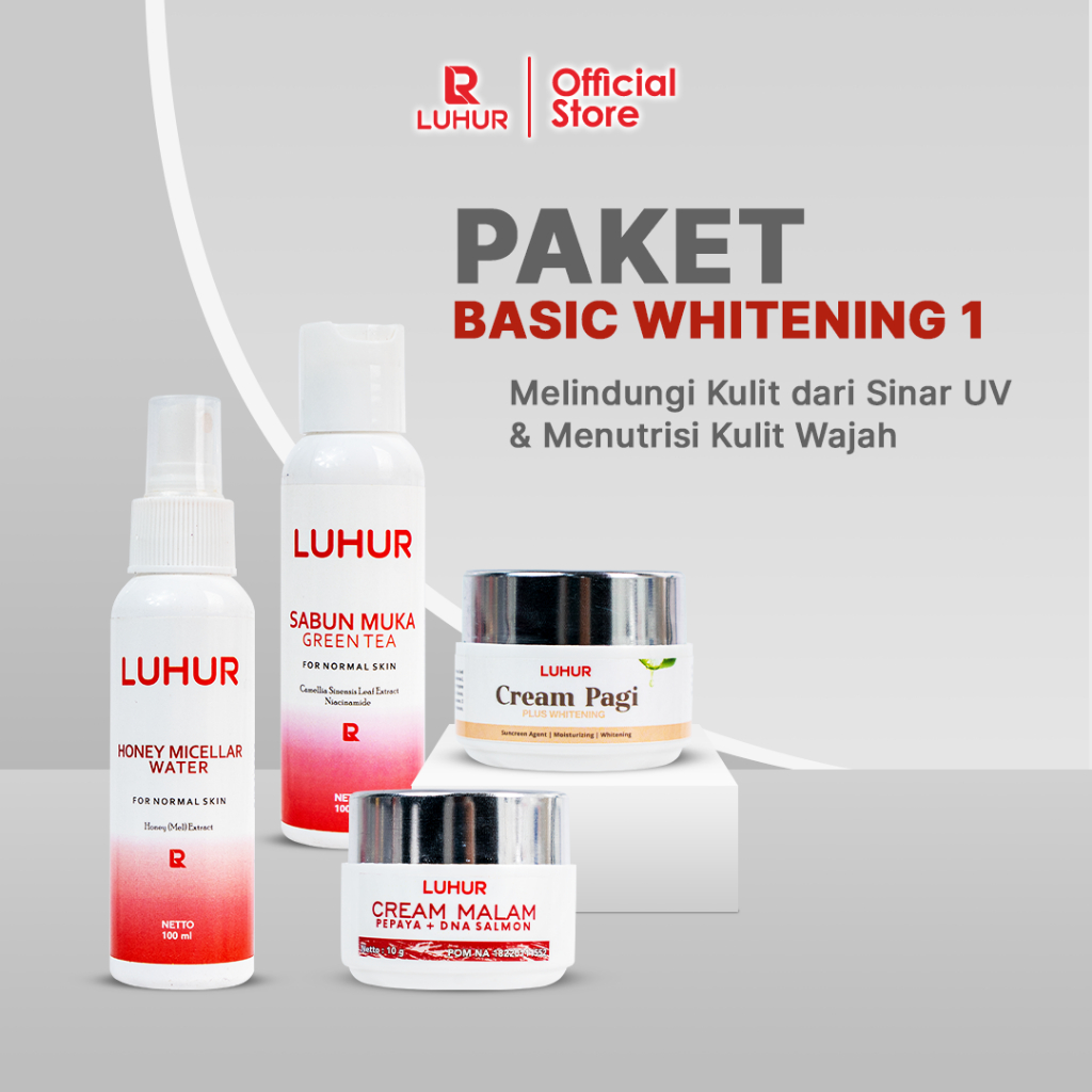 Luhur Skincare Paket White BPOM | Skincare Mencerahkan & Melembapkan