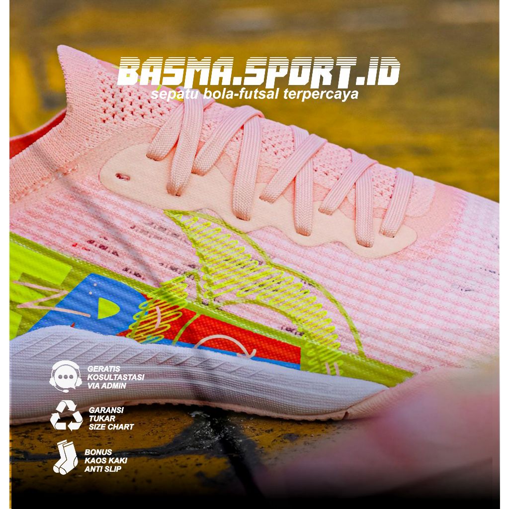 Ortuseight Sepatu Futsal Catalyst Liberte V4 FG Salmon Lime Terpopuler & Terlaris 