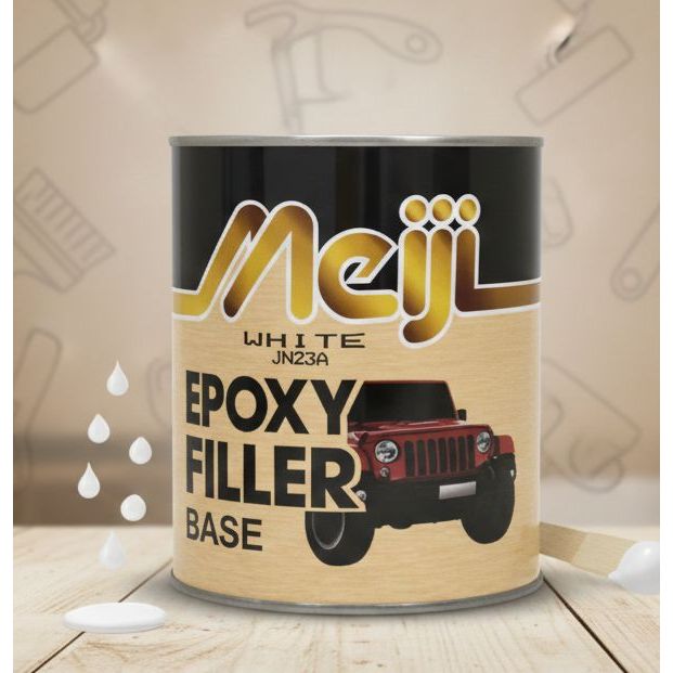 EPOXY MEIJI FILLER 1Liter Cat Dasar Anti Karat + Hardener