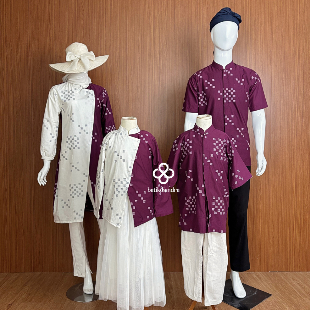 Sentosajaya_1 Batik Diandra Madina Series Baju Lebaran Wanita Couple Setelan Keluarga Set Motif
