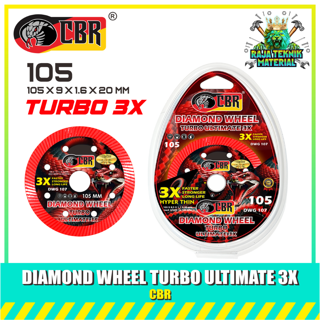 LEBIH HEMAT (1 BOX ISI 10 PCS) CBR MATA POTONG GRANIT DIAMOND WHEEL ULTIMATE TURBO 3X 15.500RPM / CB