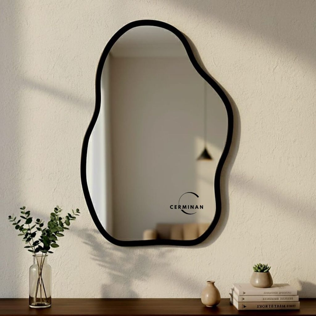 Kaca Cermin Aesthetic Tempel Dinding Meja Rias Wastafel Kamar mandi