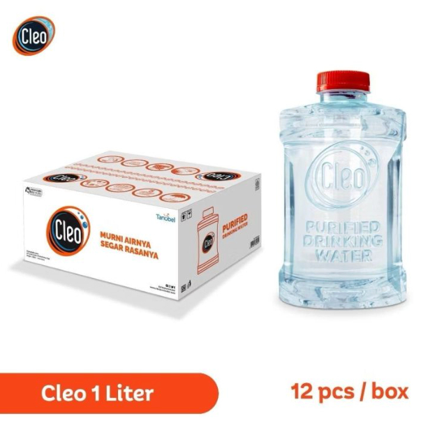 CLEO Air Mineral Murni Botol 1 Liter - Karton isi 12 Botol Lucu - Pure Water Original - SJY Shop