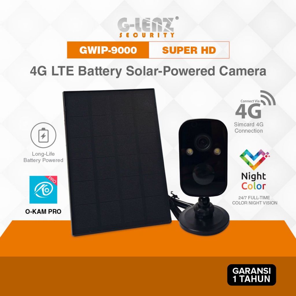 GLENZ CCTV SIMCARD 4G BATTERE - CCTV MINI 4G - GWIP-9000-4G (2MP) - COCOK UNTUK KEBUN SAWIT - Aplika