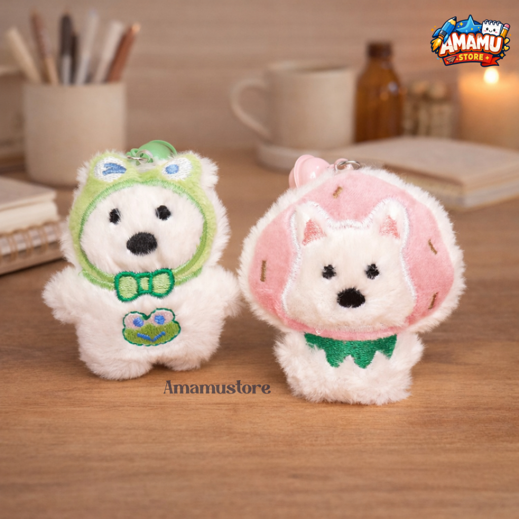 Gantungan Kunci Boneka Lucu Lonceng Bernard Bear GK-2008 Key Cahin Bag Charm Keychain Ganci Hiasan T