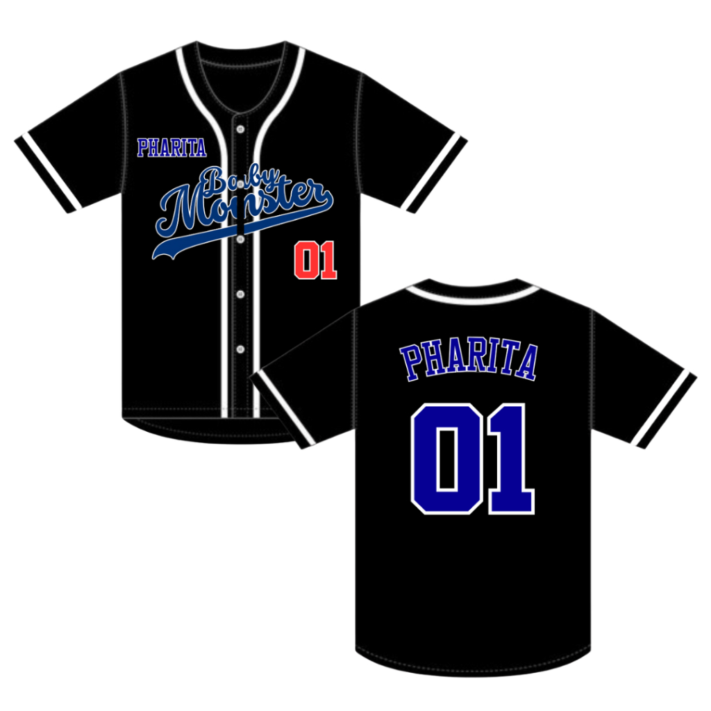 Jersey Baseball Custom Pria Wanita Dryfit Baju jersey baseball baemon babymonster rora baby monster 
