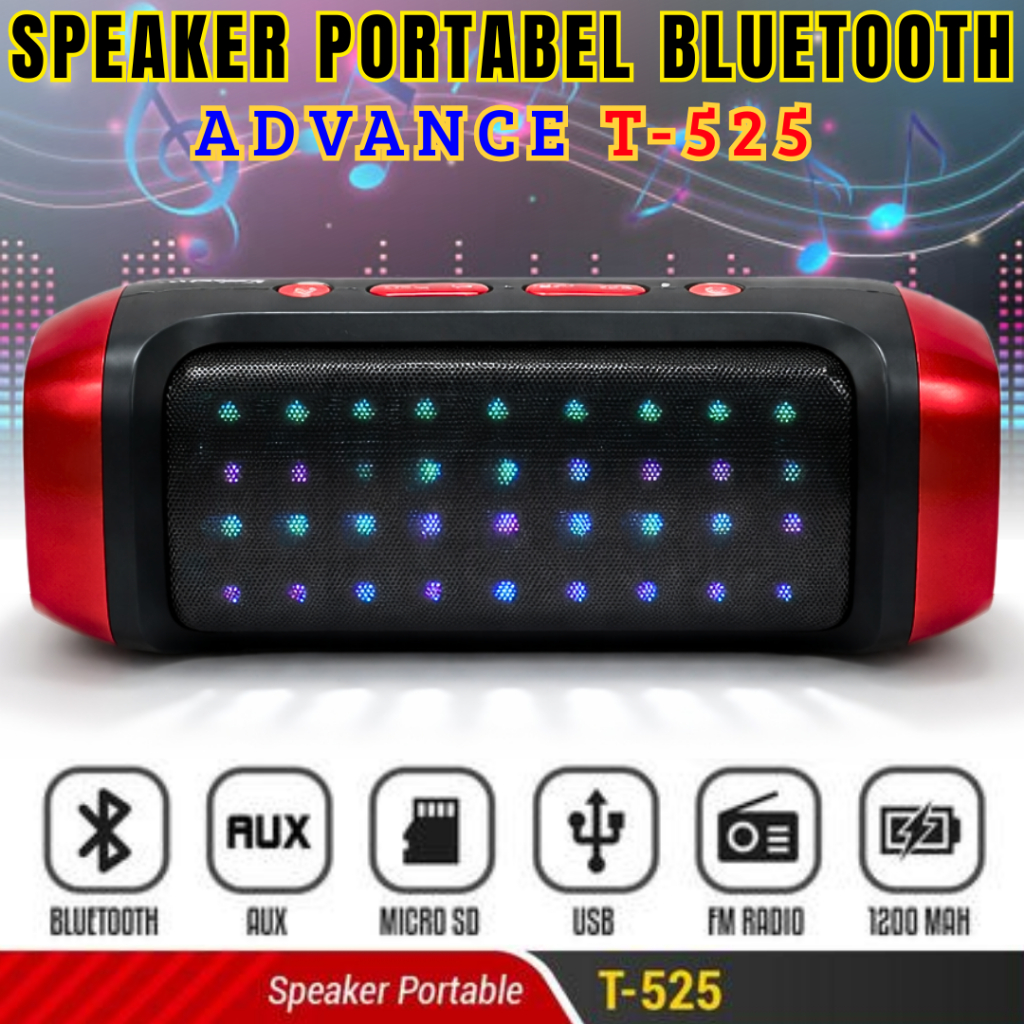 Speaker Bluetooth Advance T-525 Speaker Advance Portable Mini Super Bass | Advance T 525 Advance Mus