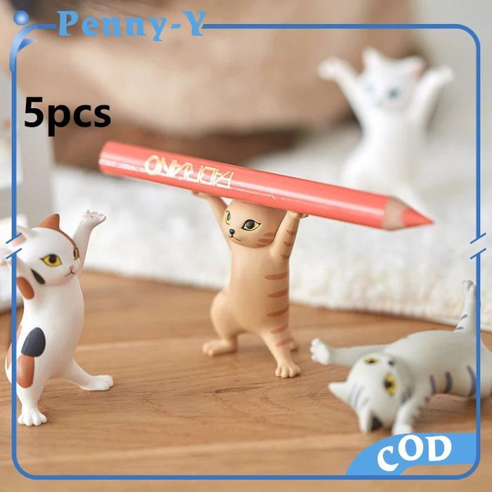 5Pcs Dancing Cat Holder Multifungsi Cat Stand Holder Untuk Pen Holder