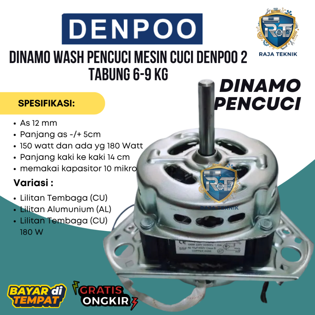 Dinamo Wash Pencuci Mesin Cuci Denpoo 2 Tabung 6-9 Kg