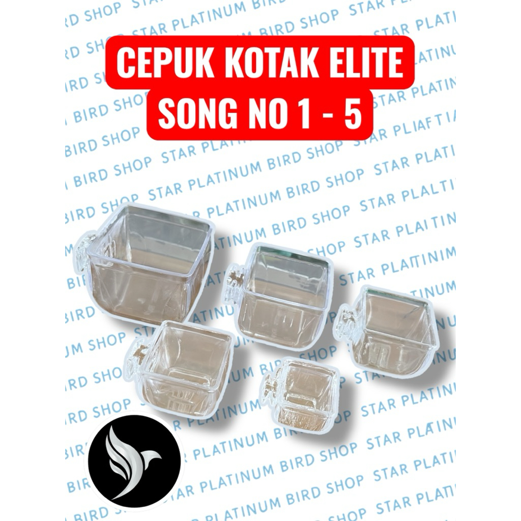 CEPUK CANGKIR MAKAN MINUM BURUNG KOTAK ELITE SONG